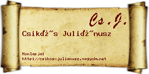 Csikós Juliánusz névjegykártya